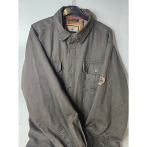 Legendary White Tails The Journeyman Waxed Jacket Large Brown Snap Flannel Lined